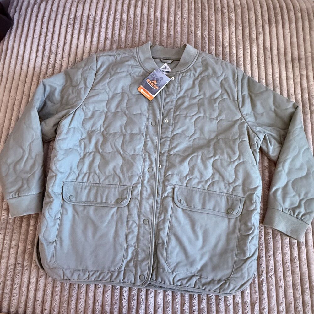 Ridgecut Toughwear Quilted Utility Snap Jacket Sage Green Womenβs 2X NWT